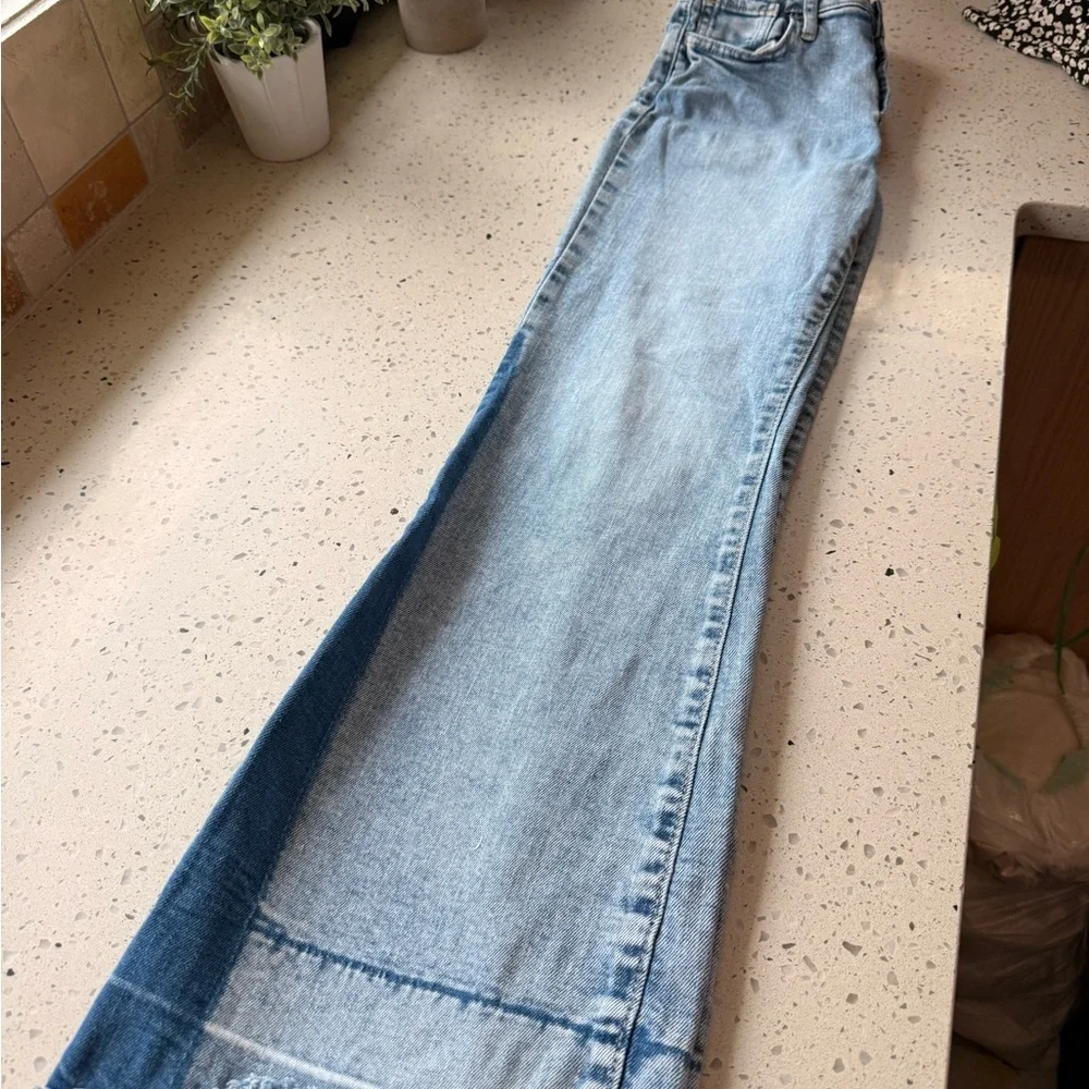 GAP Light Blue two-tone girl’s high rise Flare Jeans 12
